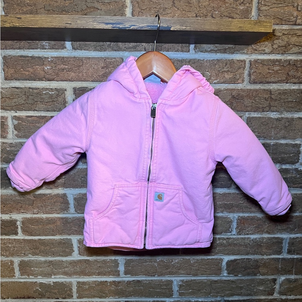 Carhartt 3T Light Pink Kids' Toddler Hoodie Zip Up Fuzzy Spring
